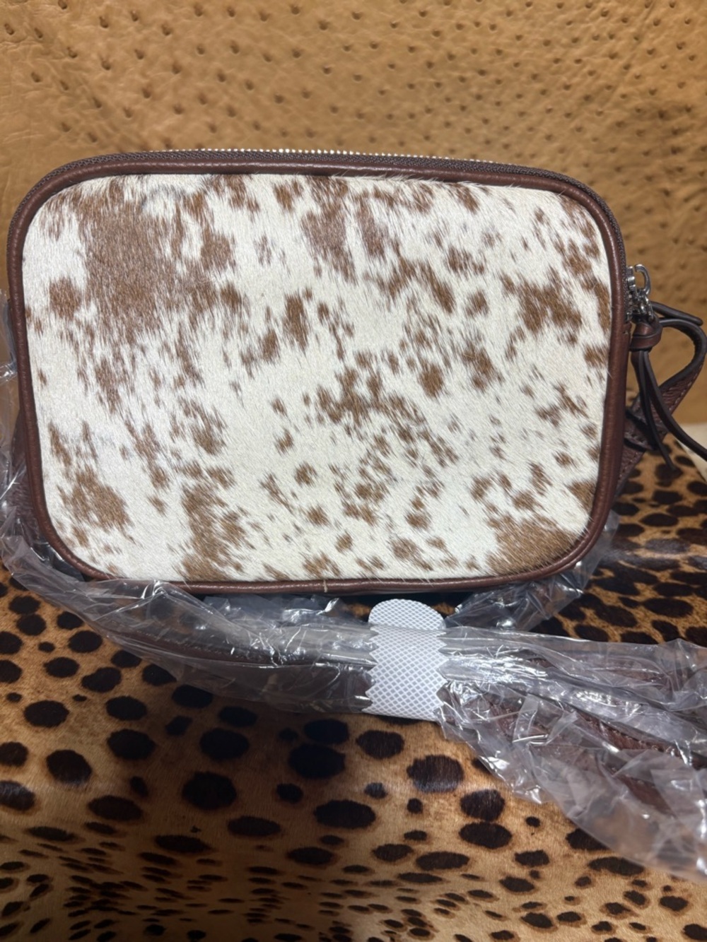 Mark & Graham Black and White Fur Crossbody Bag